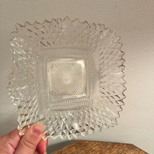 Jewelry holder dish depression glass catch all decorative Glass Bowl farmhouse